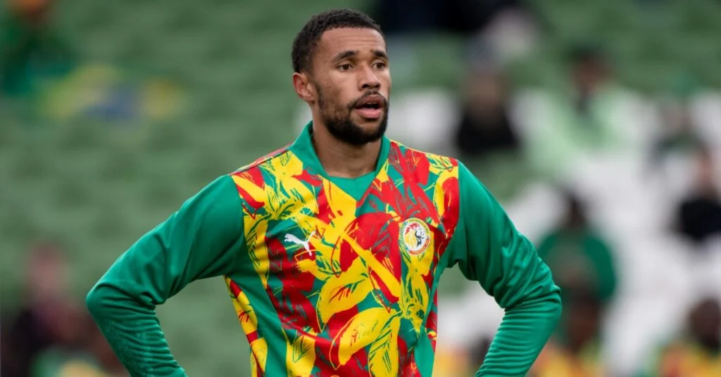 Yéhvann Diouf, gardien du Sénégal, lors d'un entraînement