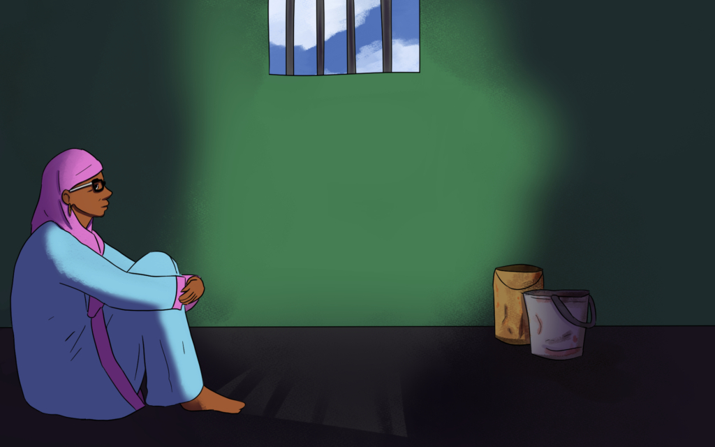 Illustration d'une personne détenue dans l'ombre