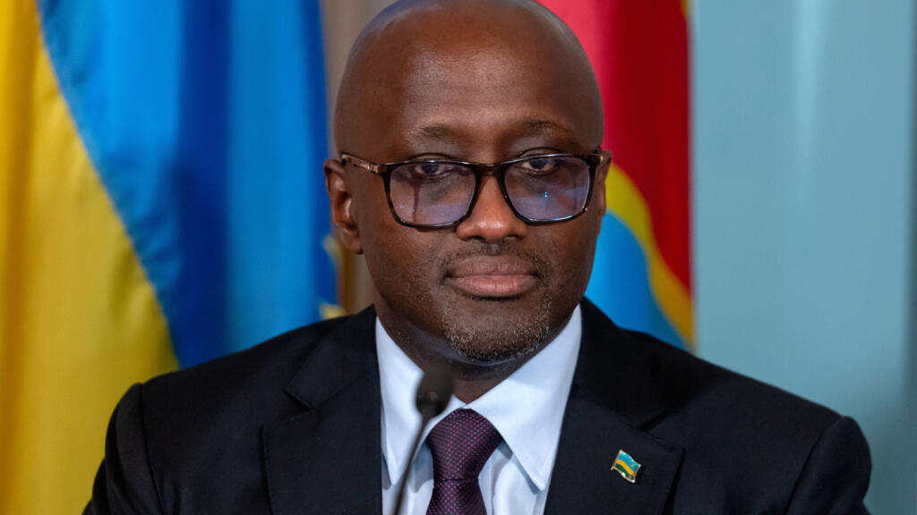 Le ministre des Affaires étrangères du Rwanda, Olivier Nduhungirehe, lors de la signature d'un accord de paix avec la République démocratique du Congo à Washington [image d'illustration].