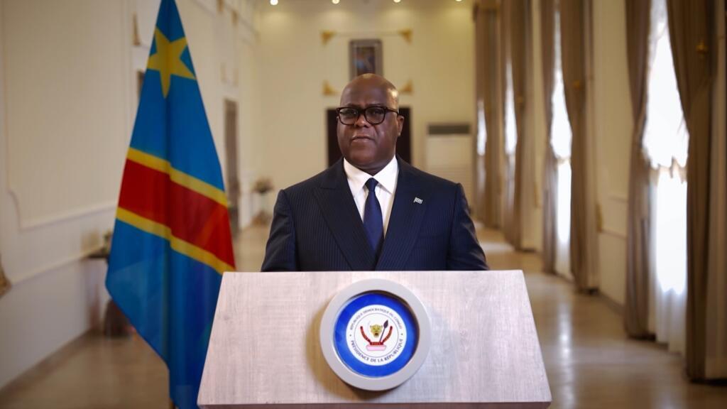 Le président de la RDC Félix Tshisekedi s'adressant à la Nation en juin 2026.
