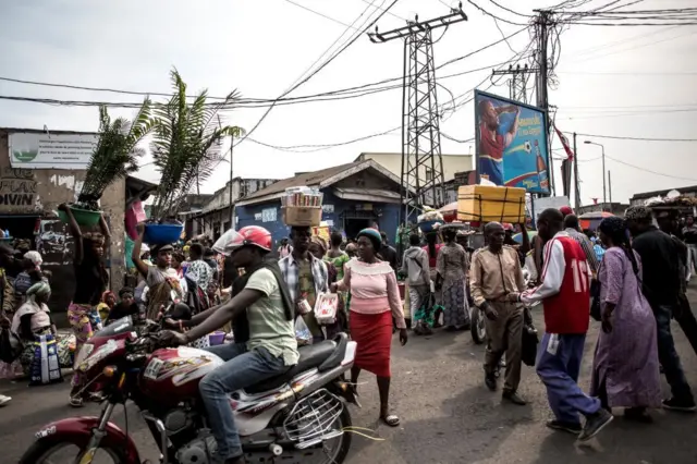 Rues animées de Goma, ville de l'est de la RDC